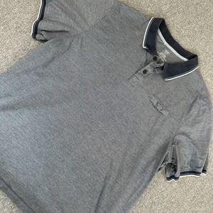 Denver Hayes Polo Shirt Mens XL Grey Short Sleeve Casual Cotton Golf With Pocket